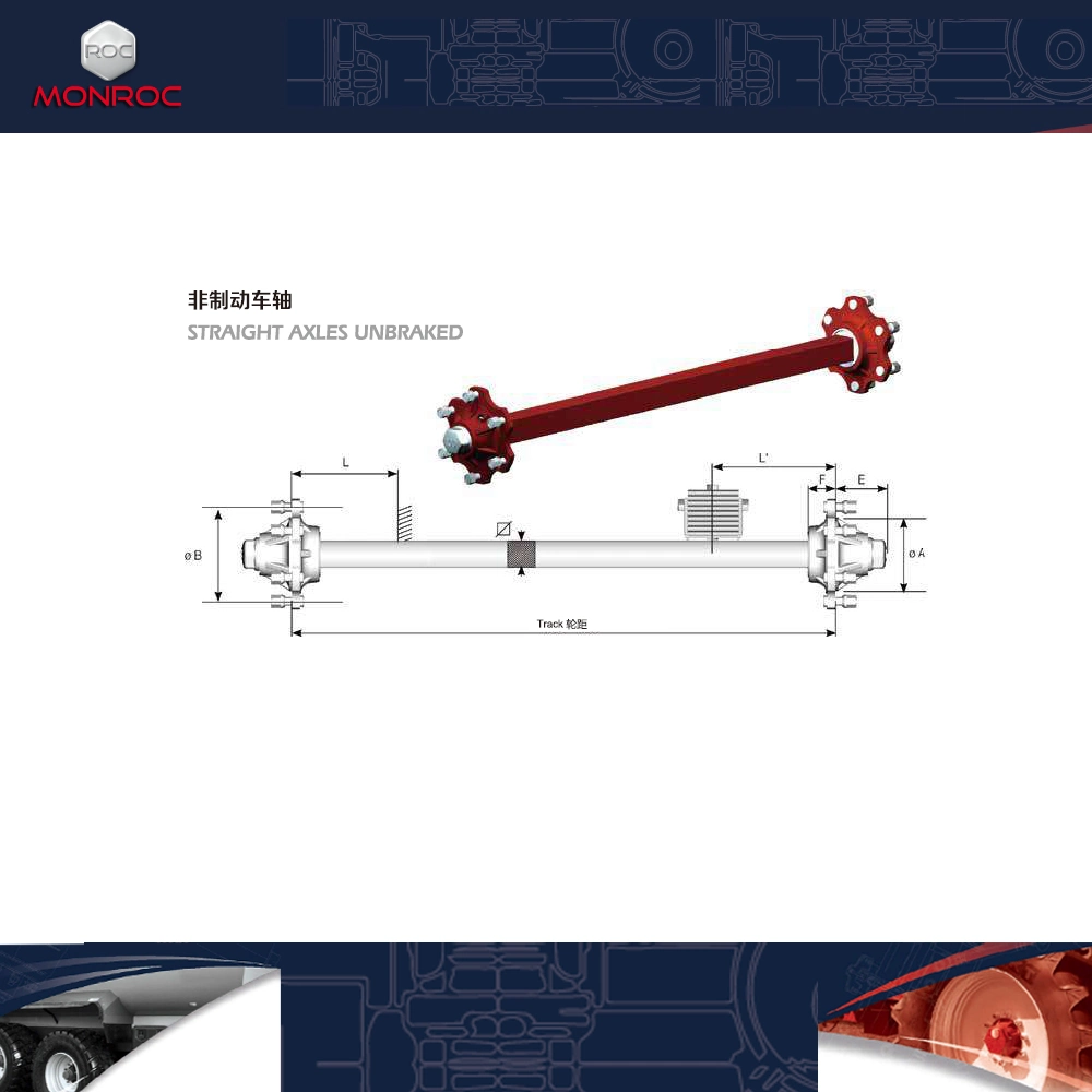 133 Series High-Power Rear Axle Customizable Length for Trailer